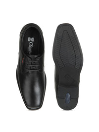 Red Chief Men Black Solid Leather Formal Derbys