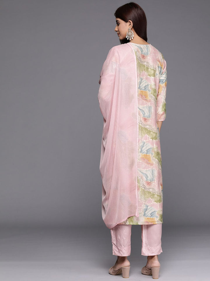 Kurta Kerja Benang Biasa Wanita Era Indo dengan Seluar &amp; Dupatta
