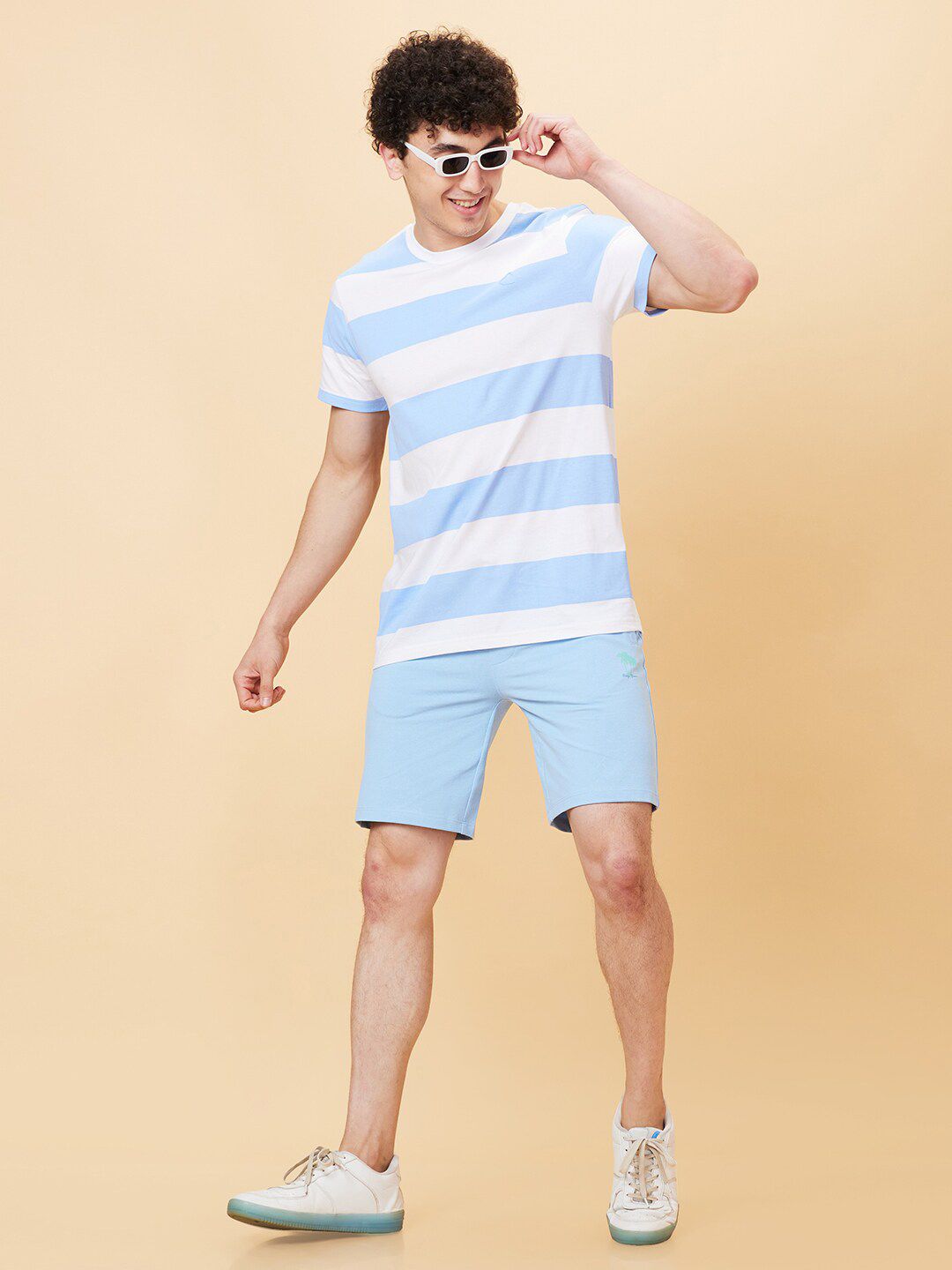 Being Human Striped Round Neck Pure Cotton Casual T-shirt