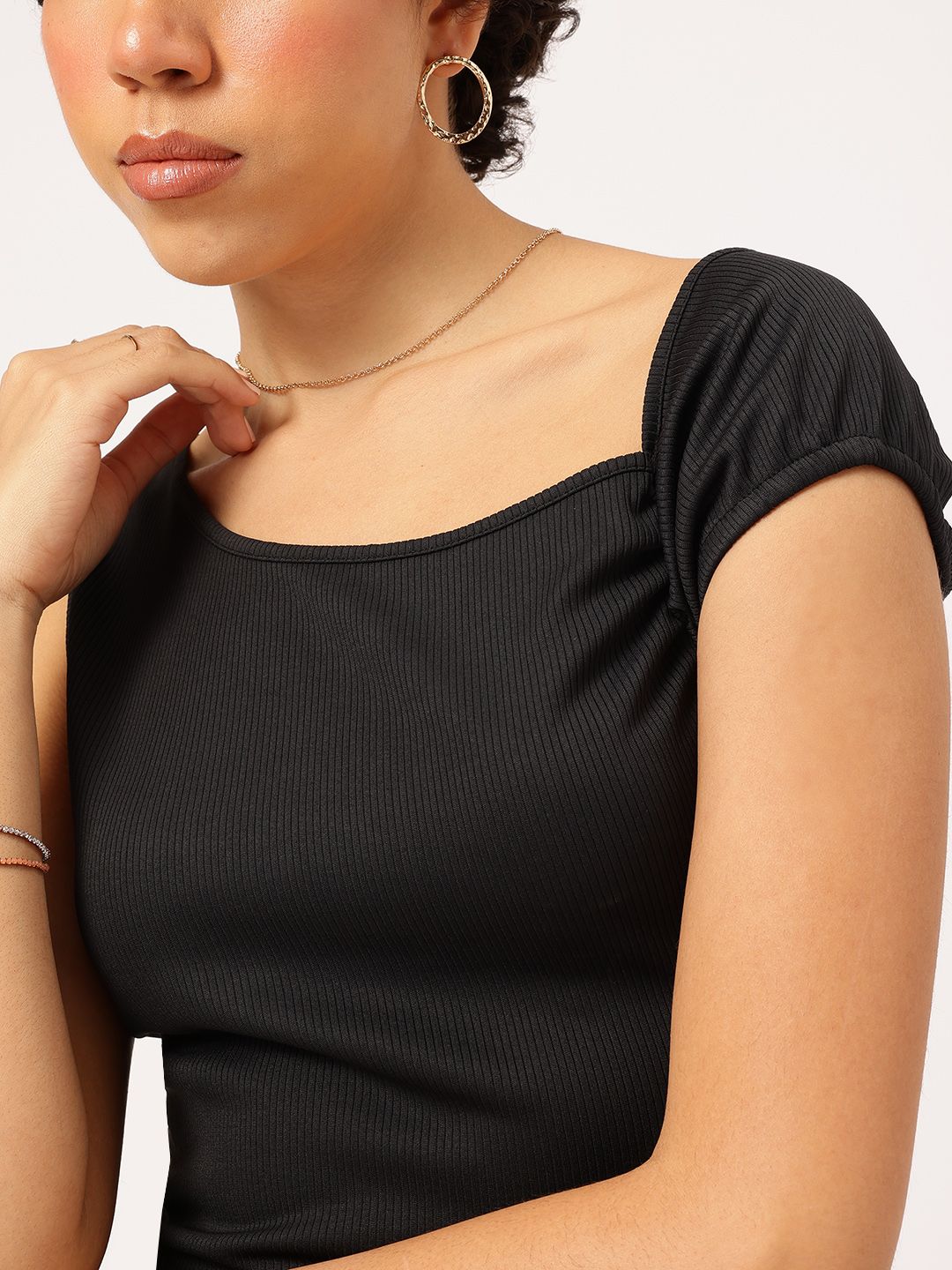 DressBerry Tea Party Chic Ribbed Mini Bodycon Dress