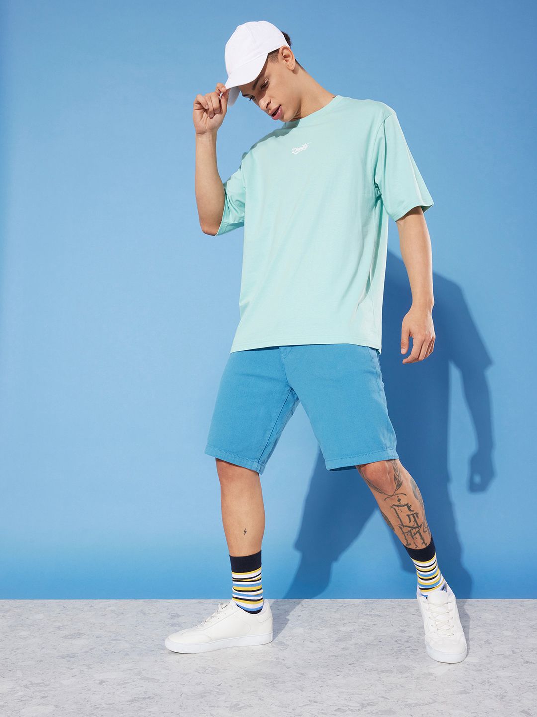 Difference of Opinion Men Pure Cotton Printed Oversized T-shirt