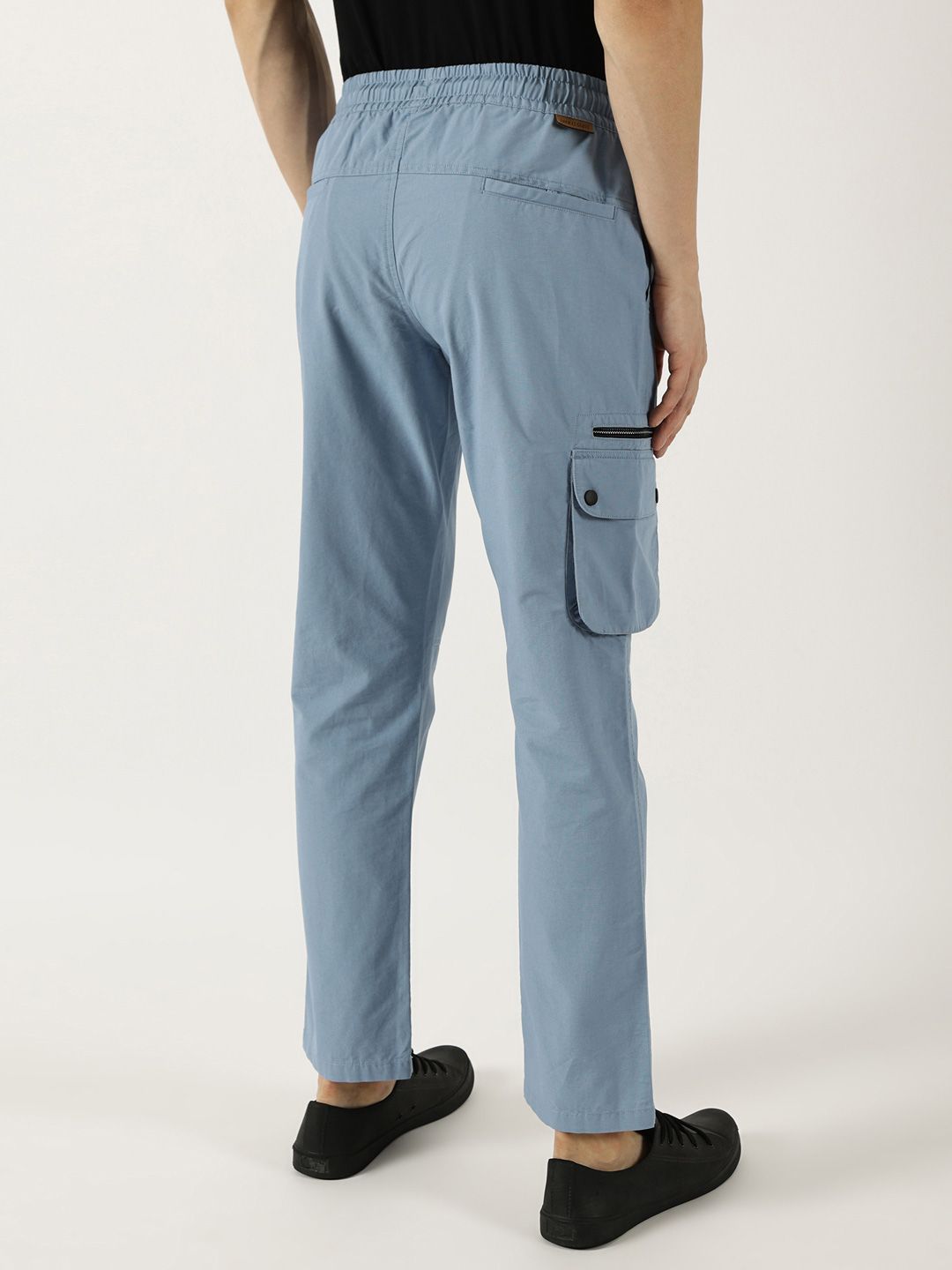 Thomas Scott Men Smart Fit Straight Fit Mid-Rise Cotton Cargos Trousers