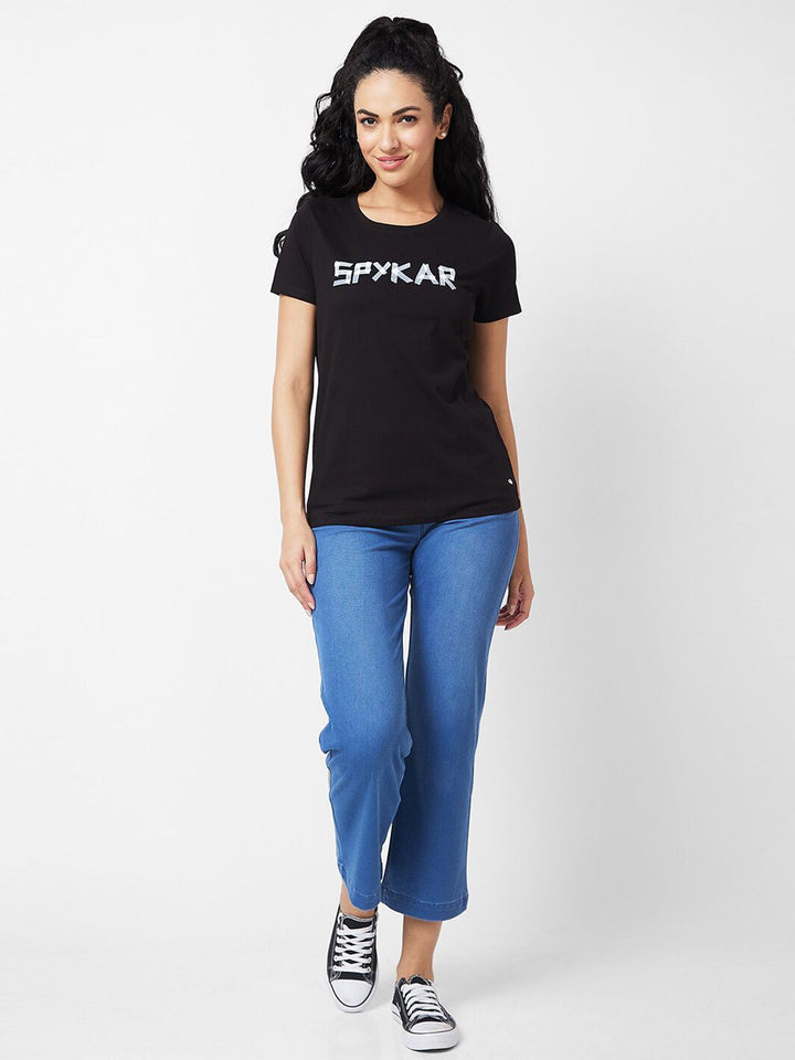 SPYKAR Typography Printed Round Neck Cotton T-shirt