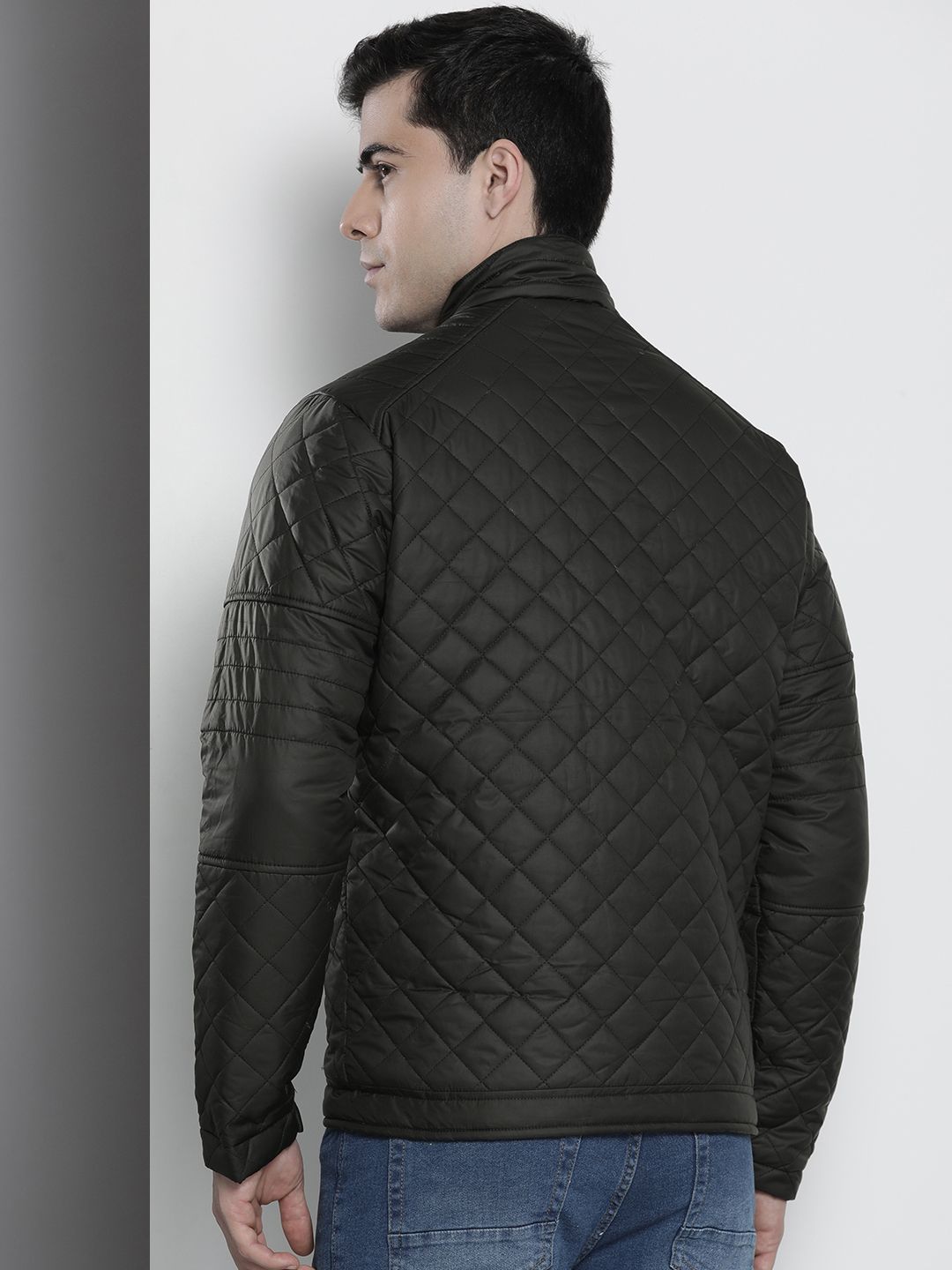 The Indian Garage Co Men Slim Fit Zip-Front Puffer Jacket with Insert Pockets