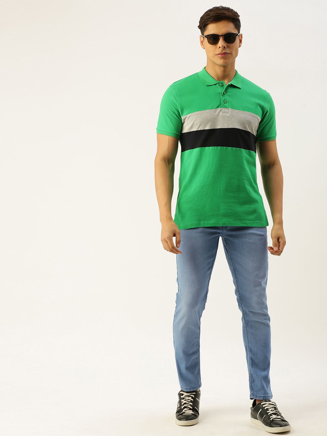 The Indian Garage Co Men Blue Slim Fit Low-Rise Clean Look Stretchable Jeans