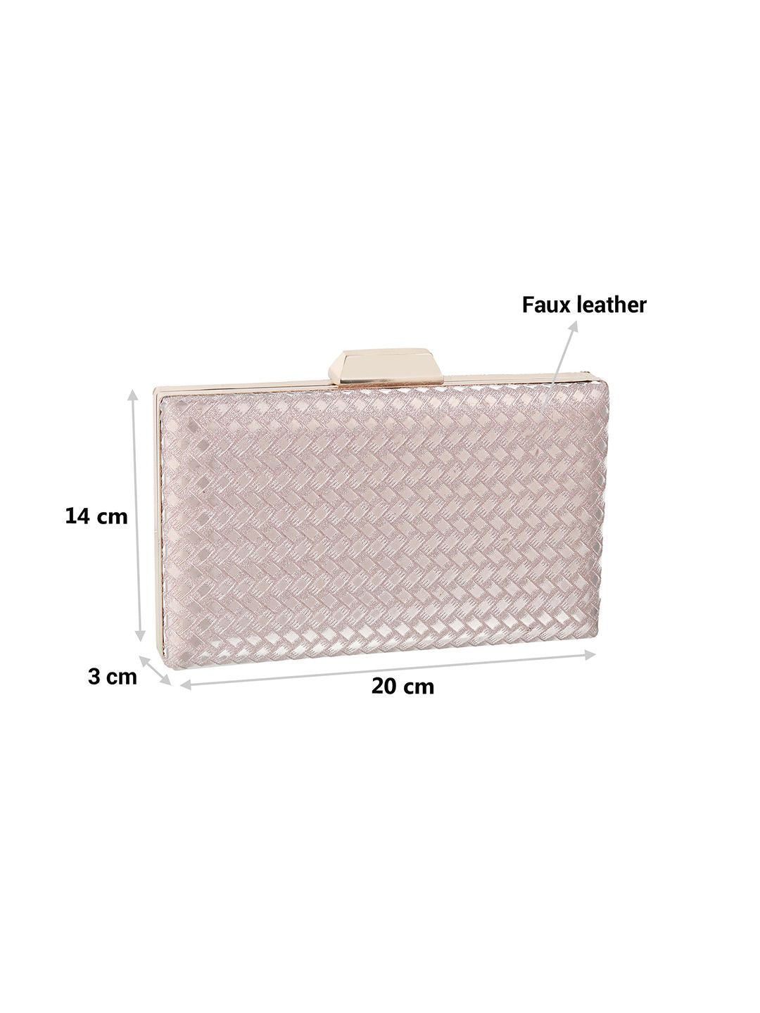 Metro Rose Gold Textured Box Clutch