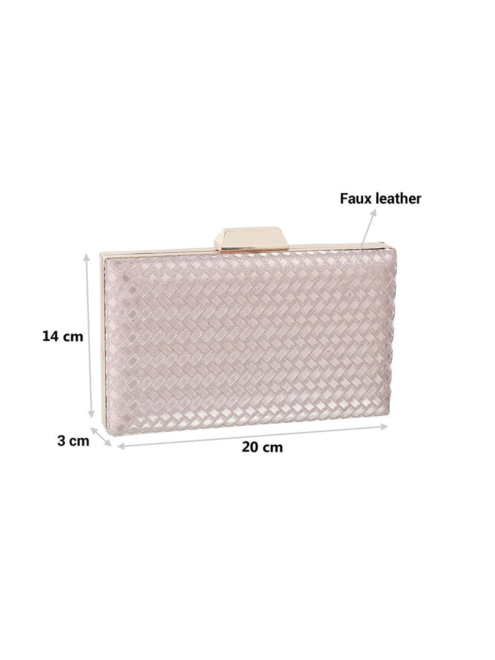 Metro Rose Gold Textured Box Clutch