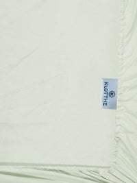 KLOTTHE Green Solid Cotton 300 TC Fitted King Bedsheet with 2 Pillow Covers-250 x 225 cm