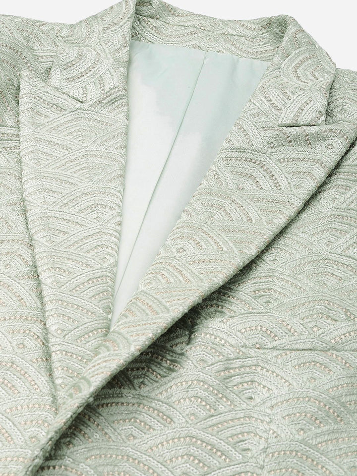 House of Pataudi Single-Breasted Sequinned Blazers