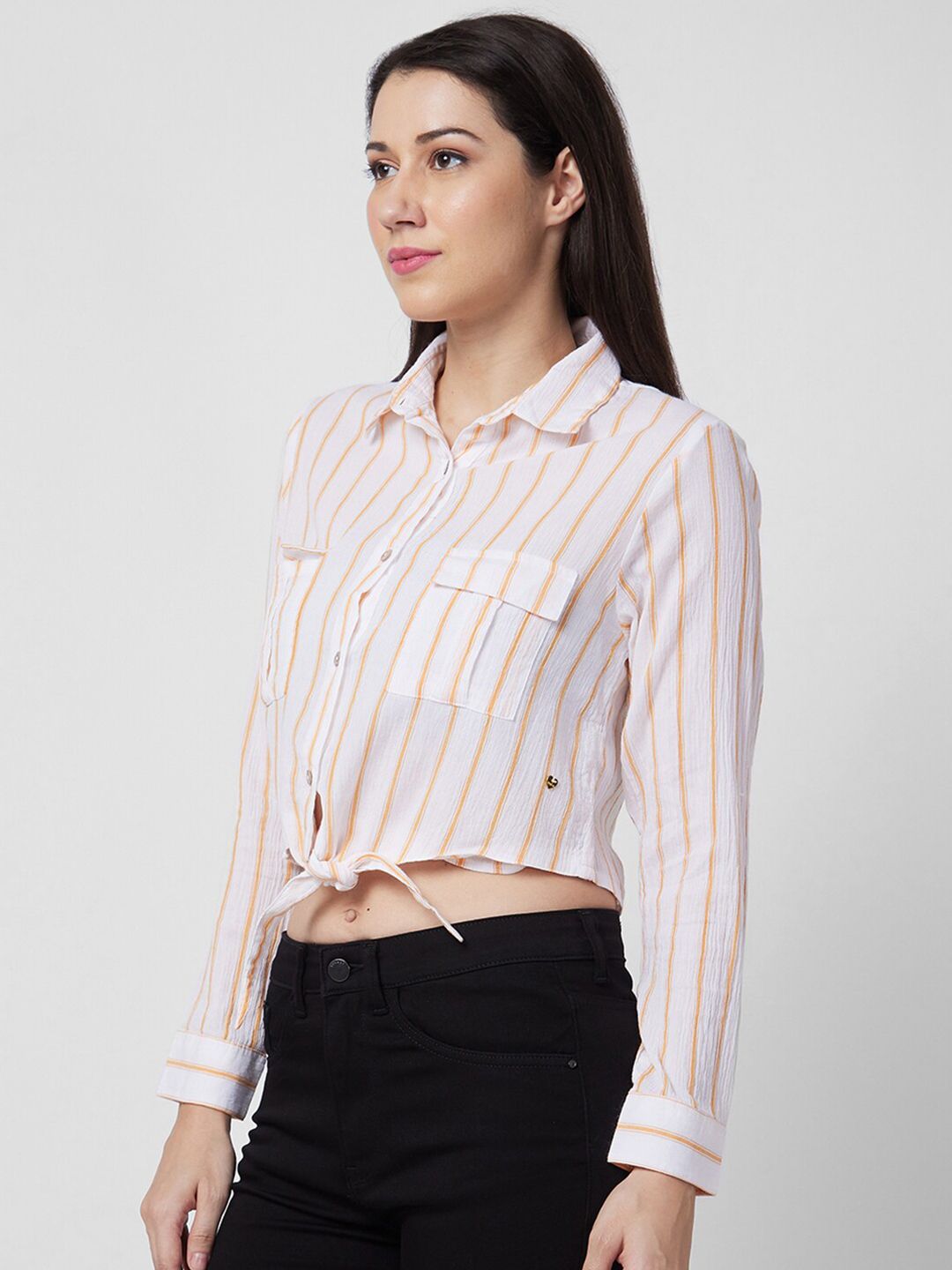 SPYKAR Women Opaque Striped Casual Shirt