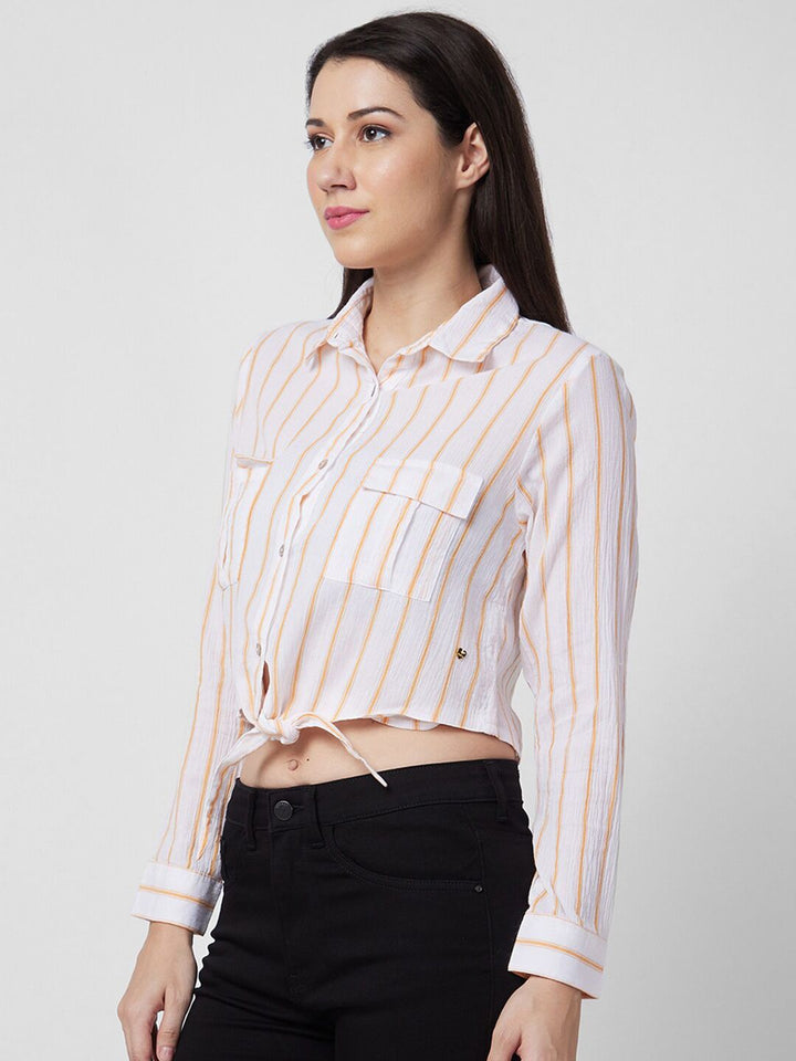 SPYKAR Women Opaque Striped Casual Shirt