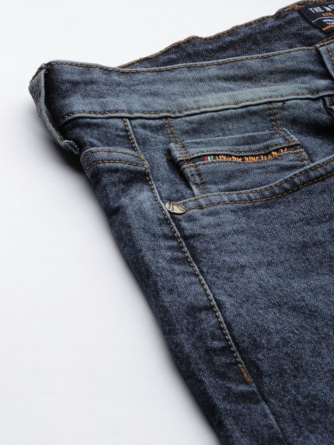 The Indian Garage Co Men Blue Slim Fit Light Fade Stretchable Jeans