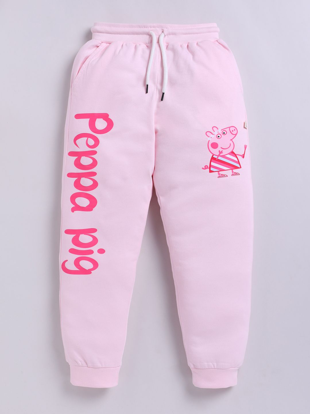 Happy Faces Girls Peppa Babi Bercetak Joggers Kapas Tulen