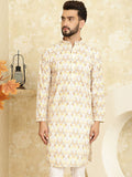 SOJANYA Geometric Printed Thread Work Cotton Straight Kurta