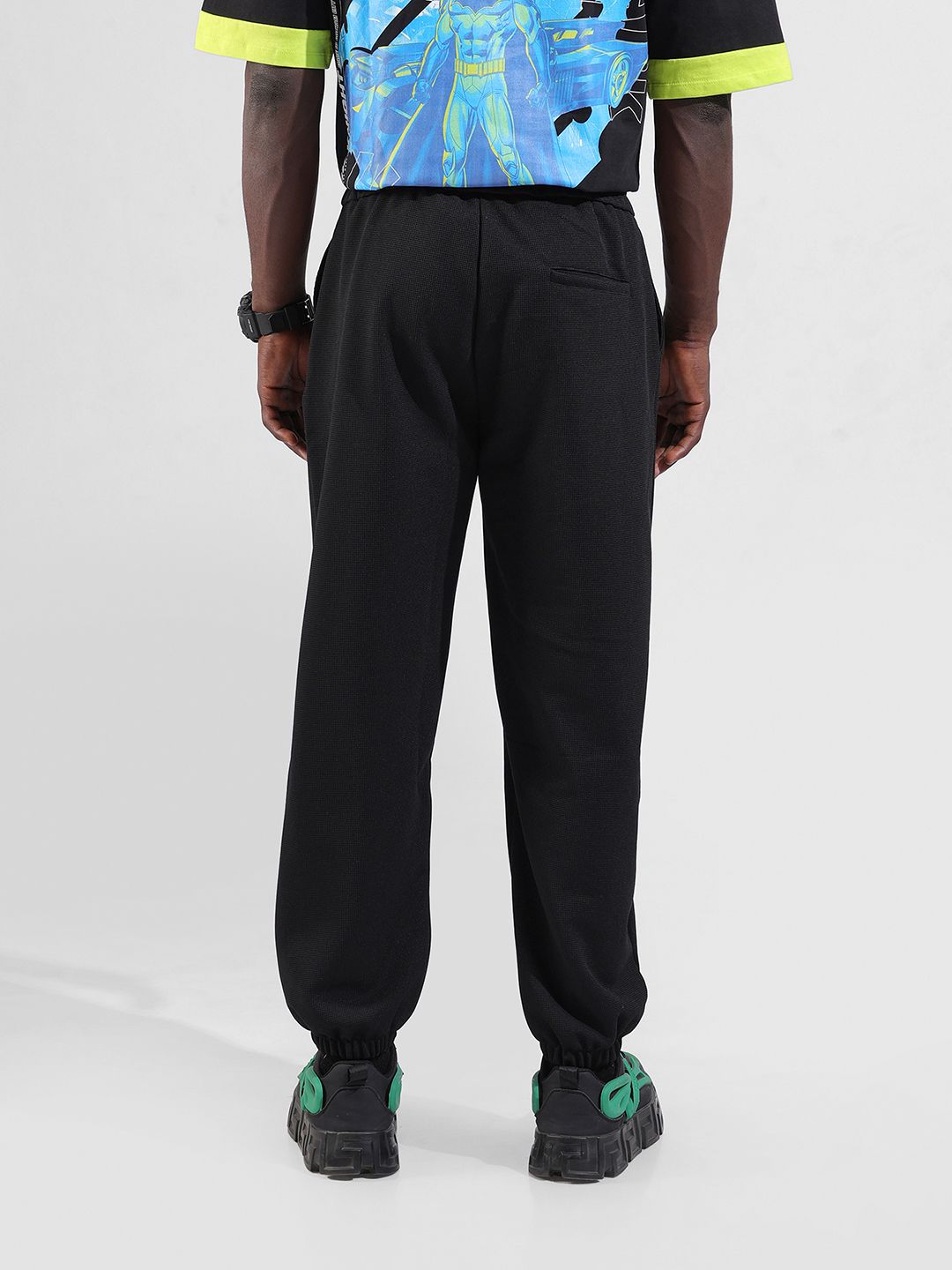 The Indian Garage Co Men Loose Fit Textured Waffle Jogger