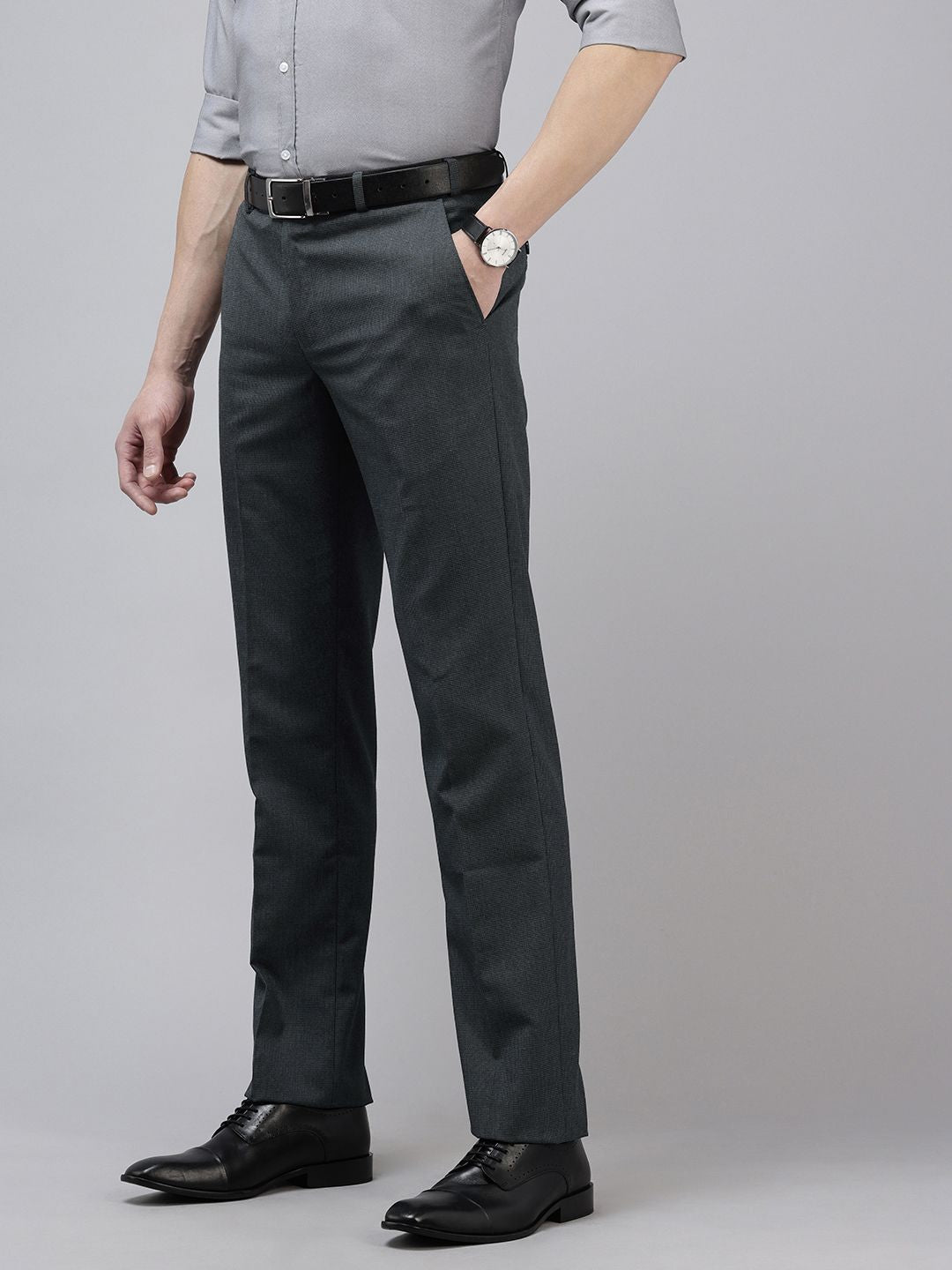Park Avenue Men Textured Formal Trousers