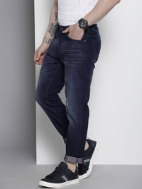 The Indian Garage Co Men Navy Blue Slim Fit Stretchable Jeans