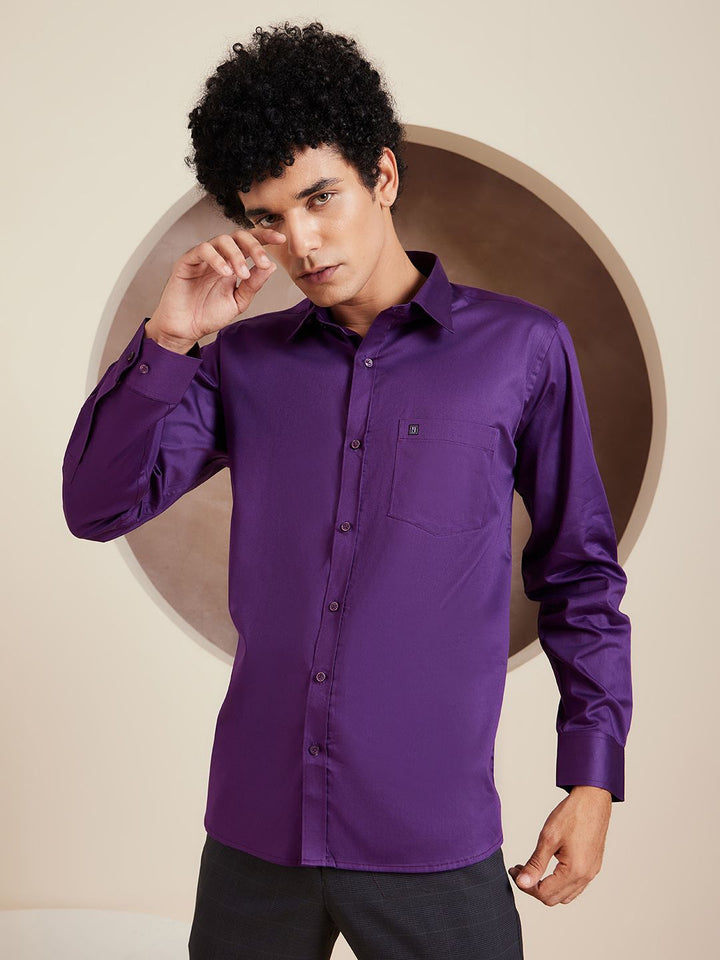 DENNISON Brand Logo Cotton Satin Shirt