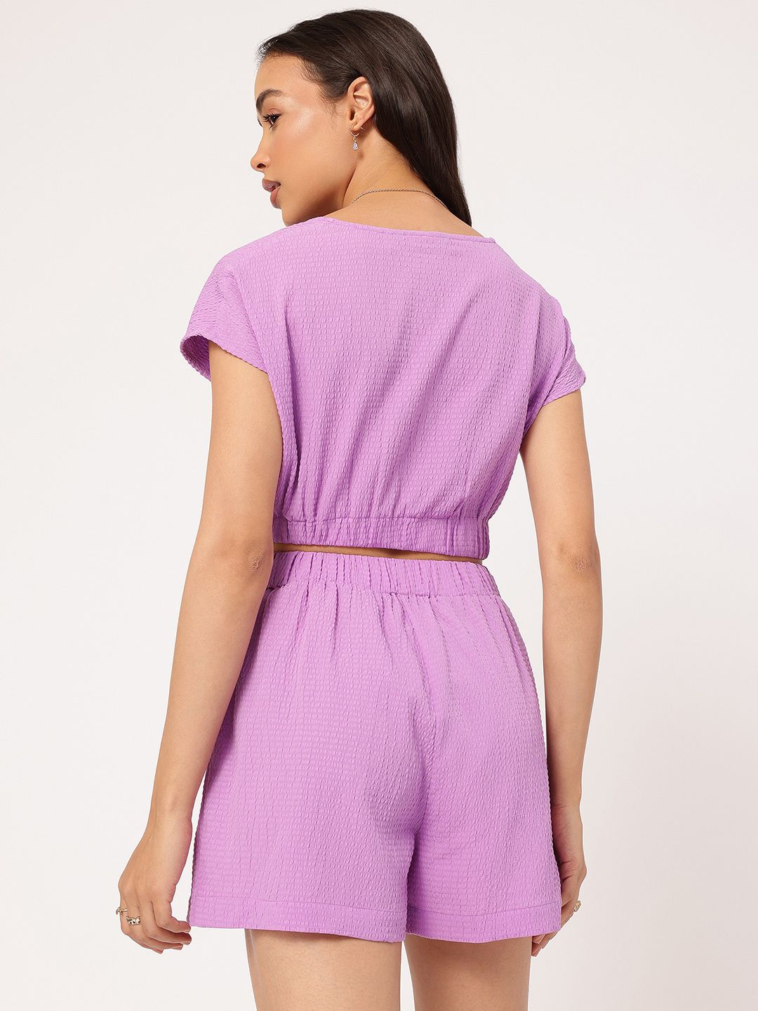 DressBerry Allure & Adventure Cropped Twisted Seersucker Co-Ords