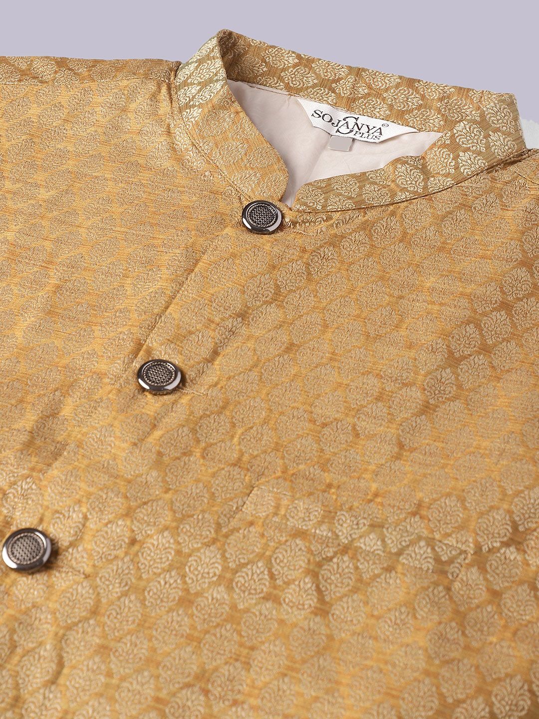 SOJANYA PLUS Self Design Kurta Kapas Tulen Dengan Piyama & Dengan Jaket Nehru