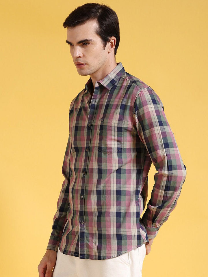The Indian Garage Co Tartan Checked Slim Fit Pure Cotton Shirt