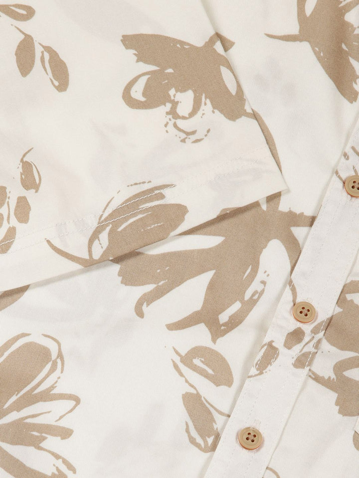 Thomas Scott Premium Slim Fit Floral Opaque Printed Cotton Casual Shirt
