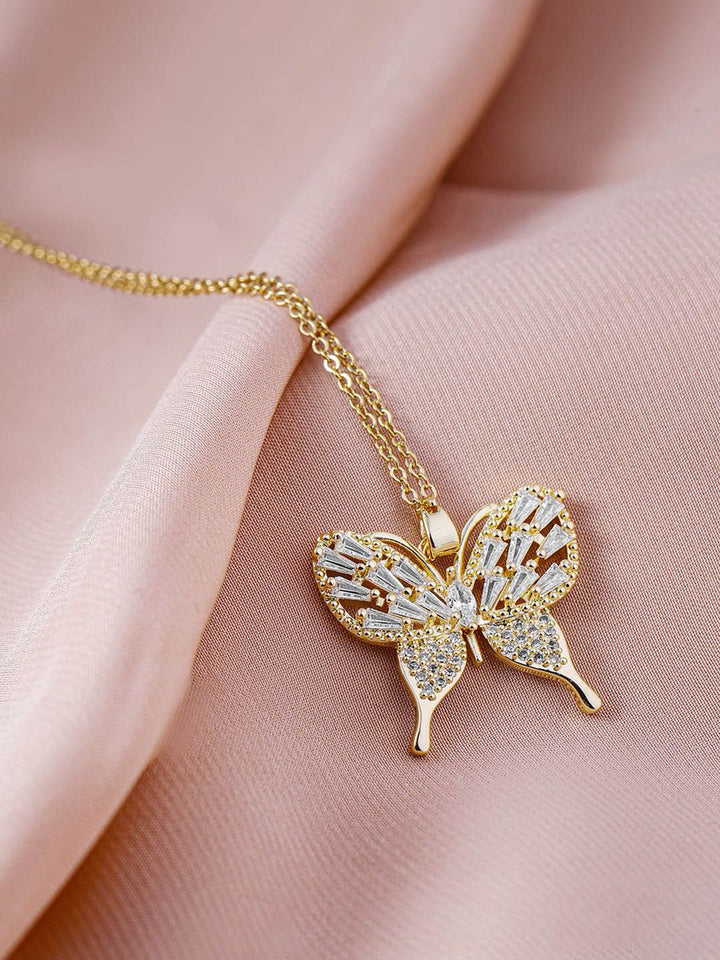 Rubans 18k Goldplated Steelless Steel Tarnishfree Waterproof Cz Demi-Fine Necklace
