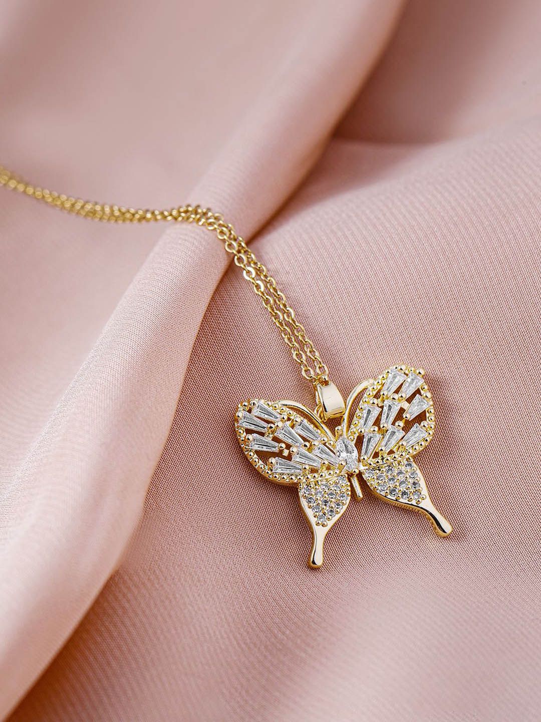 Rubans 18k Goldplated Steelless Steel Tarnishfree Waterproof Cz Demi-Fine Necklace
