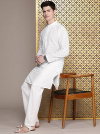 House of Pataudi Pure Cotton Chikankari Embroidered Dobby Jashn Kurta