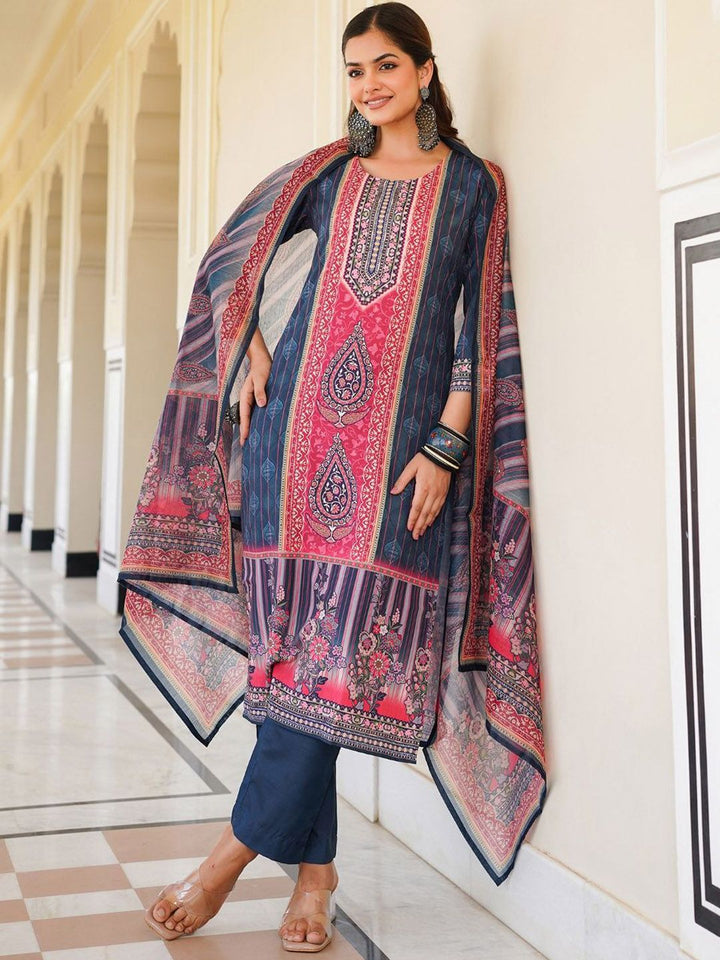 KALINI Women Ethnic Motifs Printed Regular Kurta with Trousers & With Dupatta