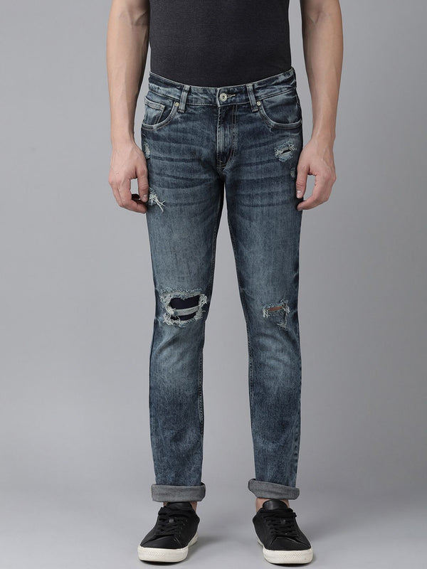SPYKAR Men Low-Rise Mildly Distressed Heavy Fade Stretchable Jeans