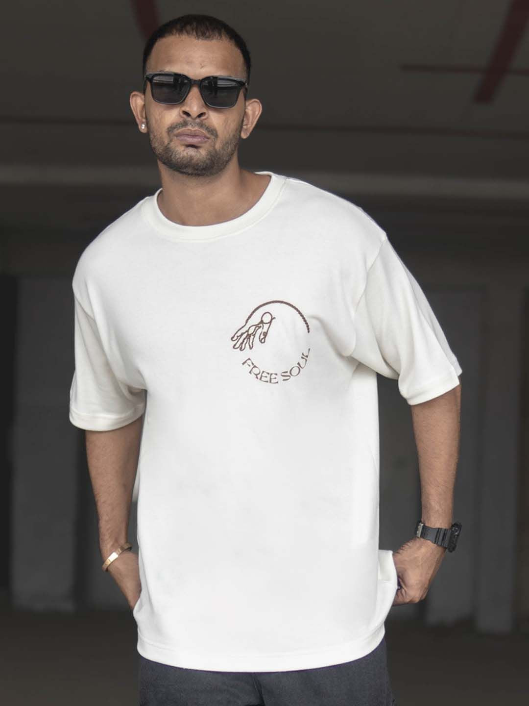 Powerlook Men Graphic Printed Round Neck Cotton Oversized T-Shirt