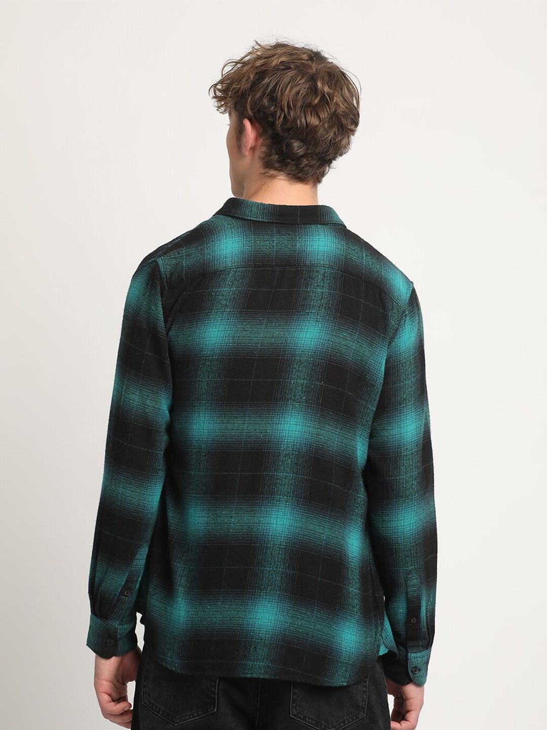 THE BEAR HOUSE Slim Fit Tartan Checked Pure Cotton Casual Shirt
