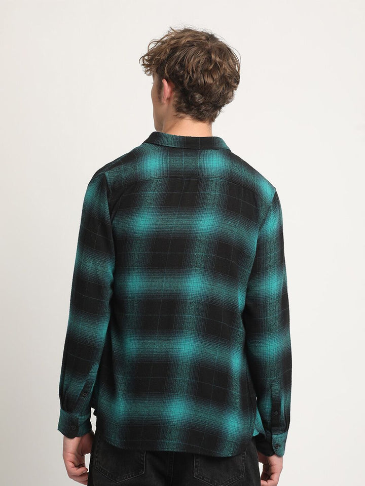 THE BEAR HOUSE Slim Fit Tartan Checked Pure Cotton Casual Shirt