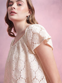 DressBerry Floral Lace Boxy Top