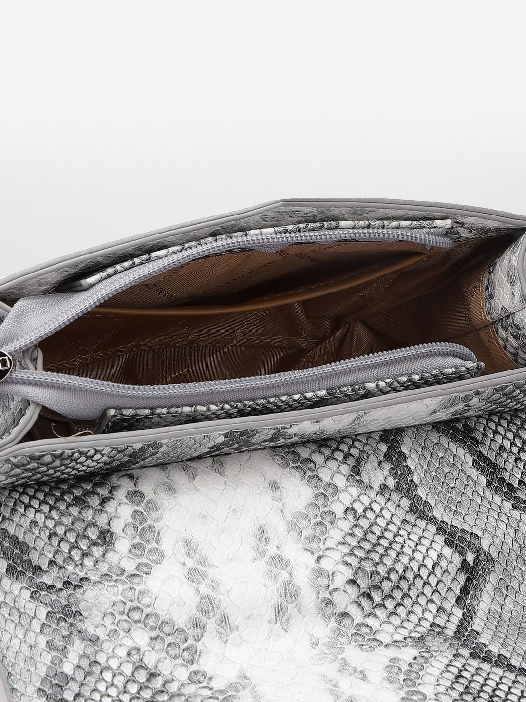 Lino Perros Snake Skin Textured Structured Sling Bag