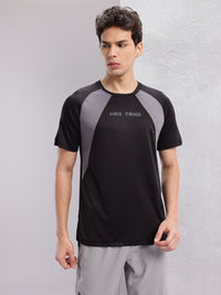 HRX by Hrithik Roshan Men Typography Printed Colourblocked Rapid-Dry Training T-shirt