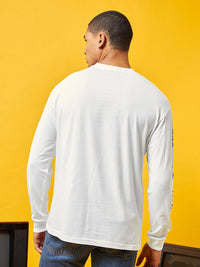 Bewakoof White Humour and Comic Mickey Mouse Graphic Printed Oversized Cotton T-shirt