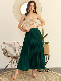 Berrylush Women High Rise Accordion Pleated Midi A-line Skirts