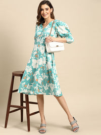 all about you Floral Printed Pure Cotton A-Line Dress