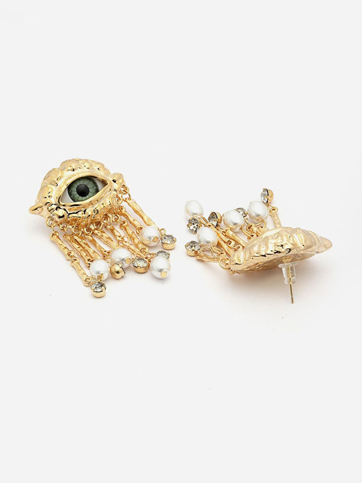 PANASH Brass Contemporary Drop Earrings