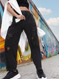 DressBerry Women Comfy Chic Ripped Slouchy Fit Trousers