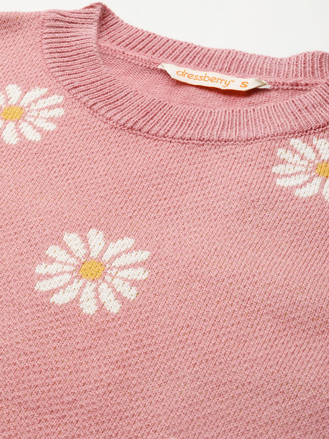 DressBerry Acrylic Floral Pattern Pullover