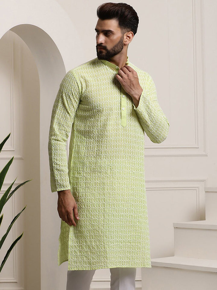 SOJANYA Ethnic Motifs Embroidered Thread Work Pure Cotton Regular Kurta
