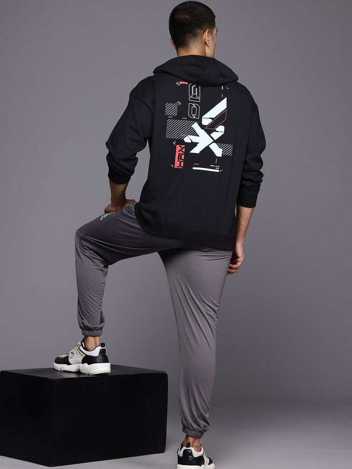 HRX by Hrithik Roshan Back Print Hooded Sweatshirt