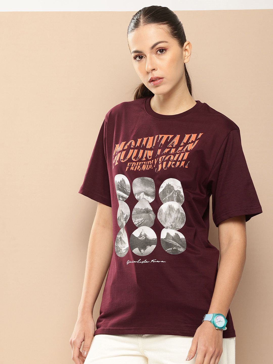 Difference of Opinion Printed Oversized Pure Cotton T-shirt