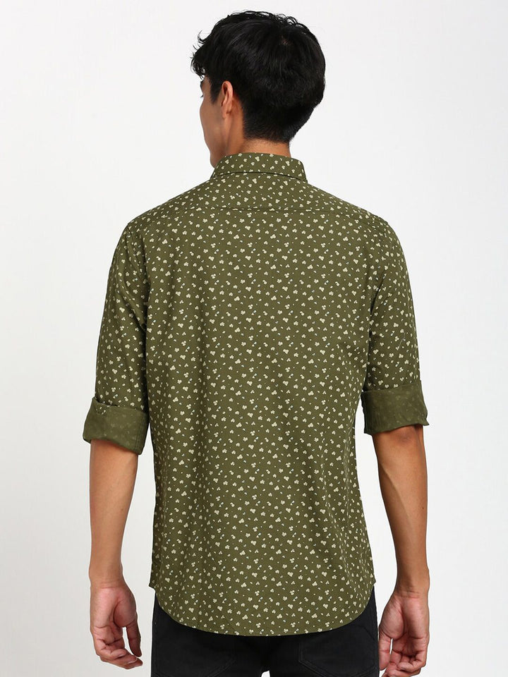 Turtle Relaxed Slim Fit Abstract Printed Casual Pure Cotton Shirt