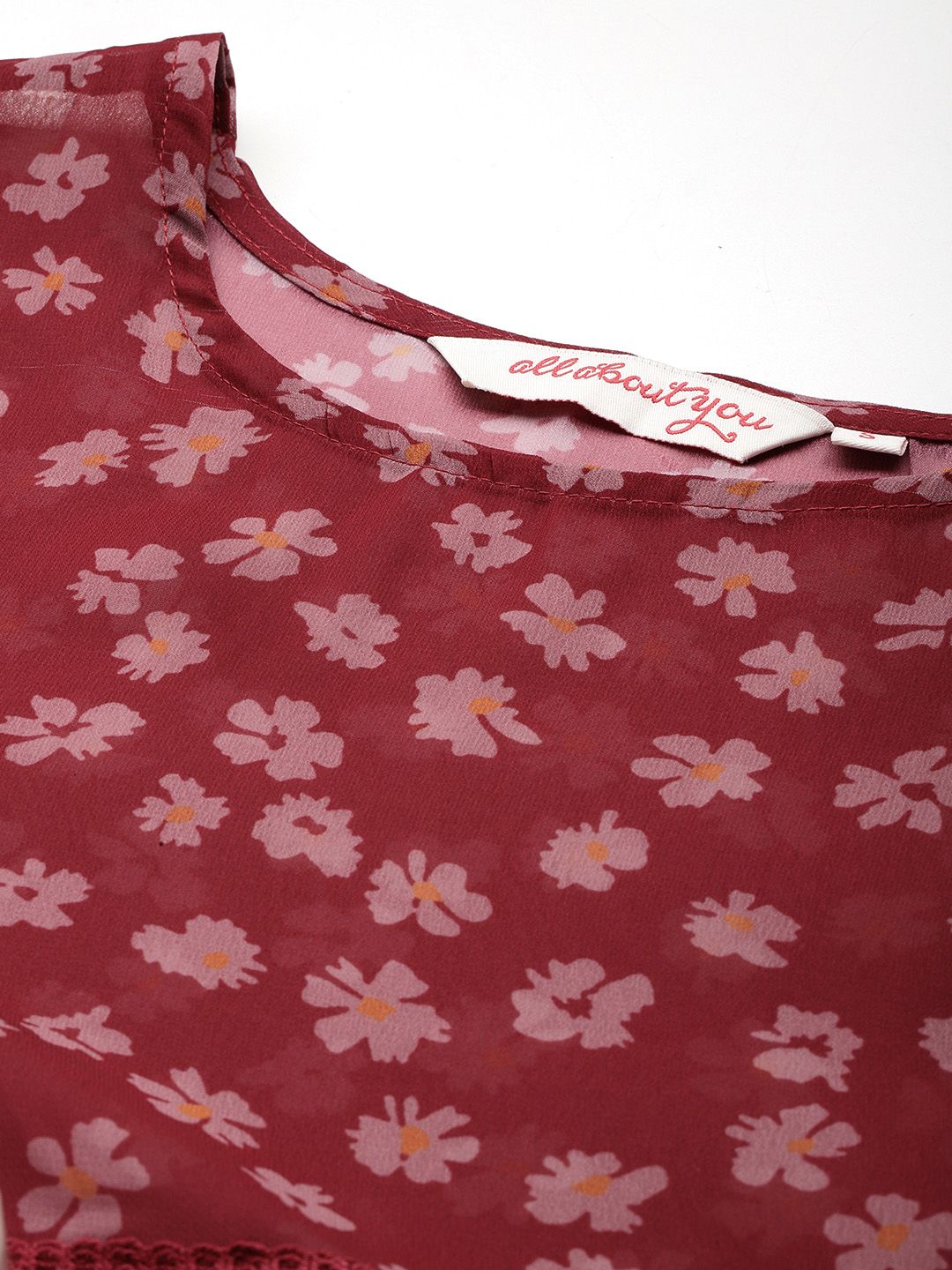all about you Floral Print Semi-Sheer Top