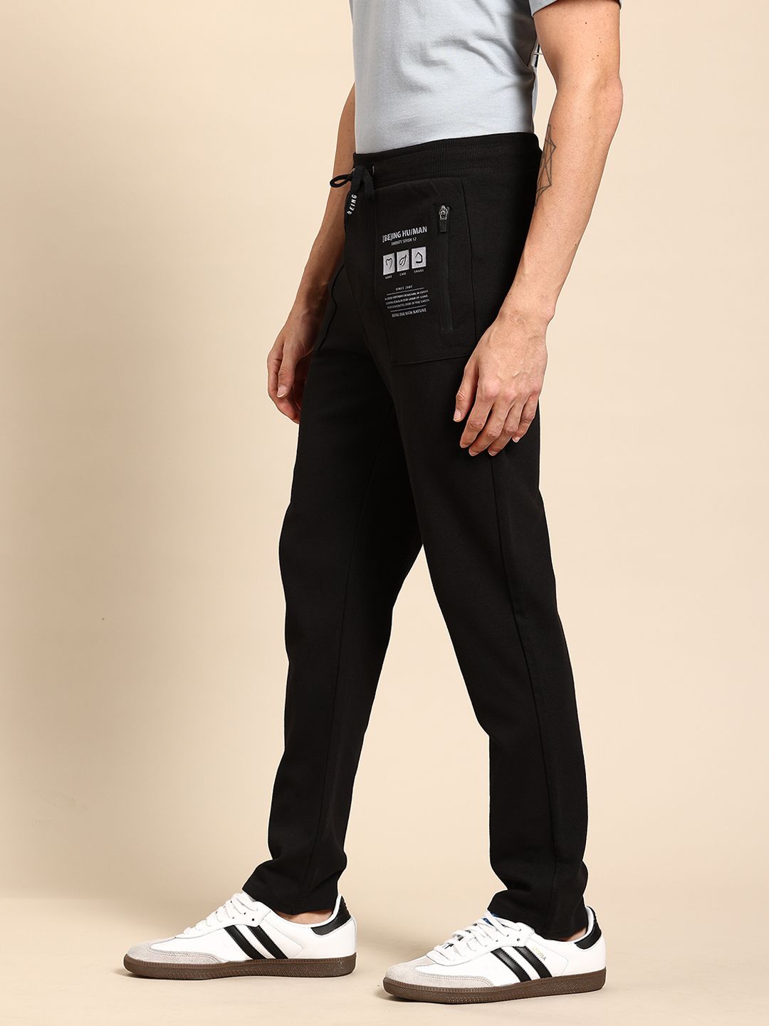 Being Human Men Printed Detail Track Pants