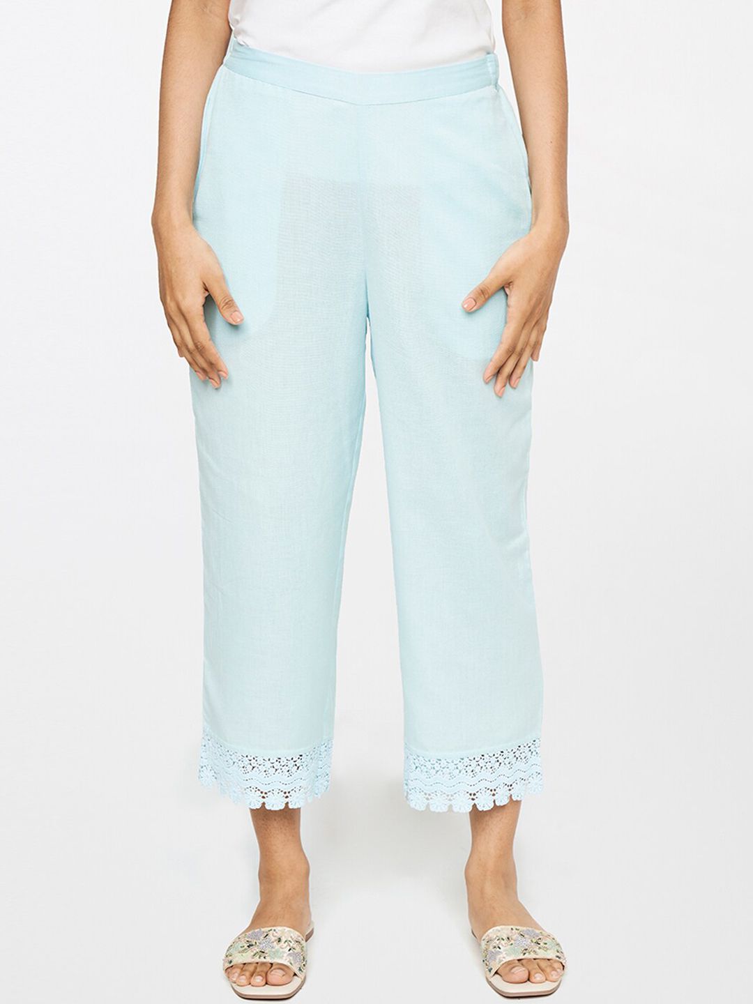 Global Desi Women Blue Trousers